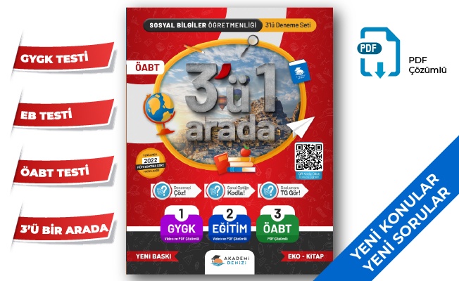 SOSYAL BİLGİLER ÖĞRETMENLİĞİ 3’Ü 1 ARADA DENEME SETİ